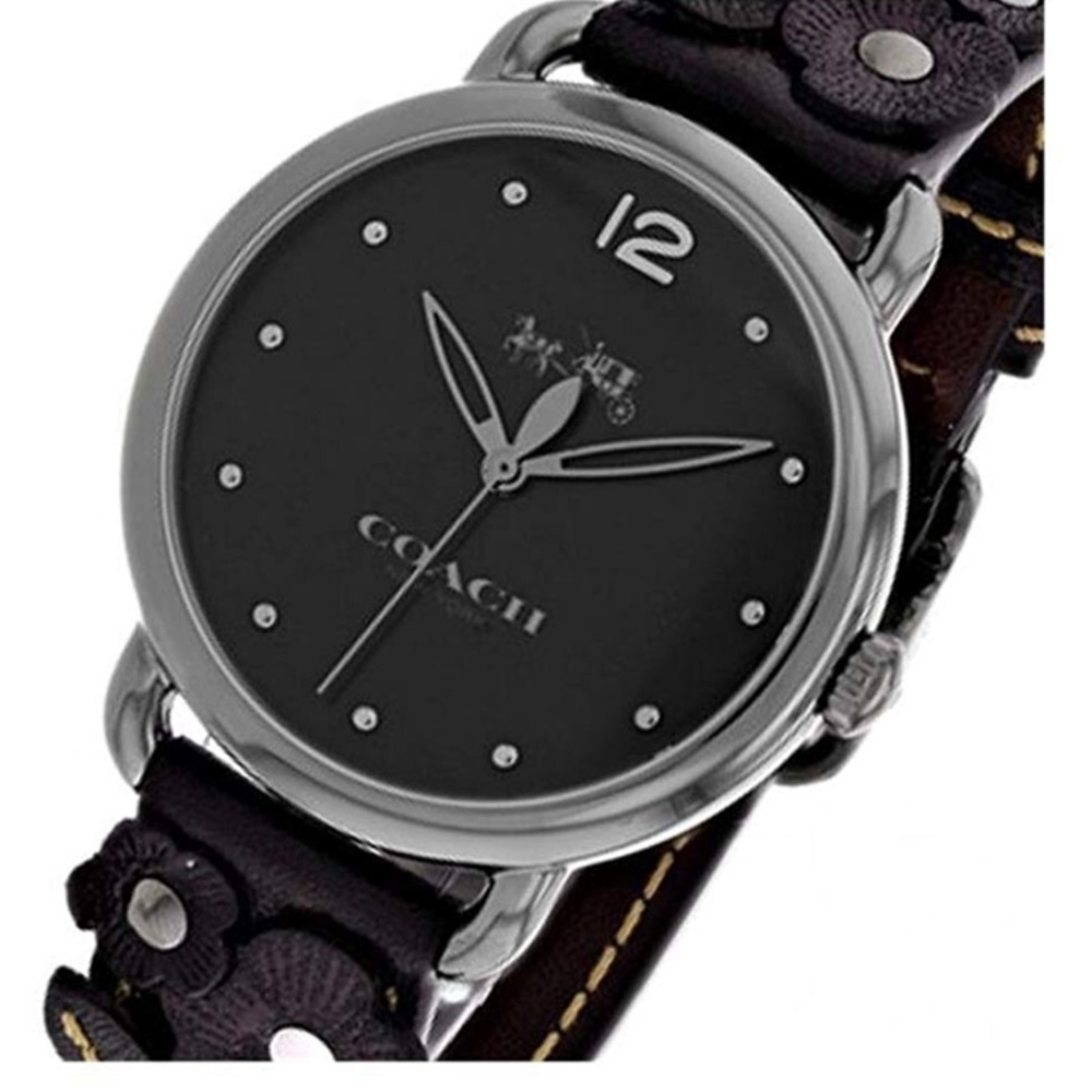 NWOT Coach Delancey Womens Watch Black Applique